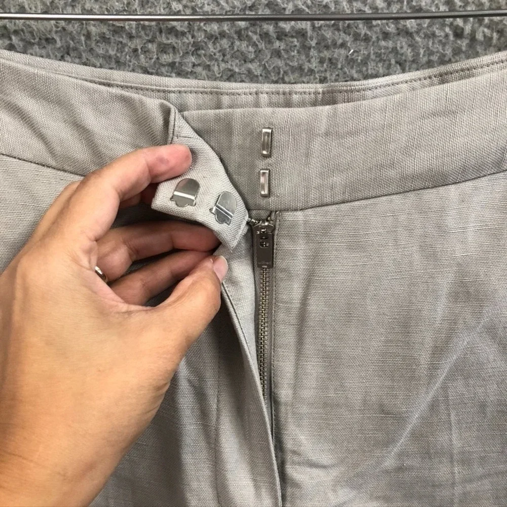 Wilfred Linen Dress Pants Womens 6 Gray Wide Leg Business Career Boho High Rise‎